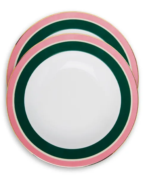 La DoubleJ Rainbow soup plates (set of two) Green SOU0002CER001RAI03GR03