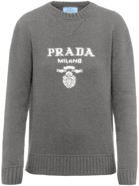 Prada logo-intarsia cashmere sweater Grey P24G1VS2321YMW