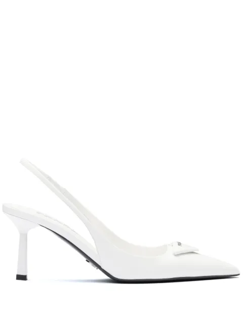 Prada brushed leather slingback pumps White 1I901MFDD75055