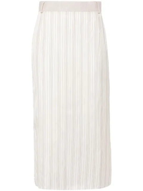 BETTTER x Zegna striped midi skirt Neutrals SK00062ML