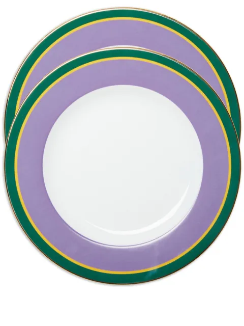La DoubleJ Rainbow dinner plates (set of two) Purple DIN0002CER001RAI07PU01
