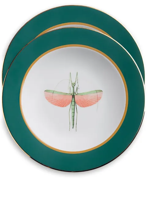 La DoubleJ Libellula soup plates (set of two) Green SOU0002CER001LIB03GR02