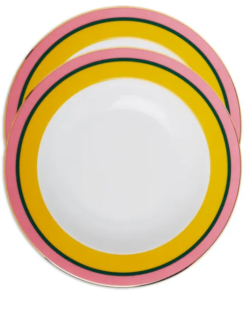 La DoubleJ Rainbow soup plates (set of two) Yellow SOU0002CER001RAI01YE02