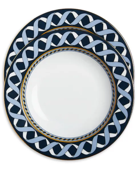 La DoubleJ Odysseus soup plates (set of two) Blue SOU0002CER001ODY01BU04