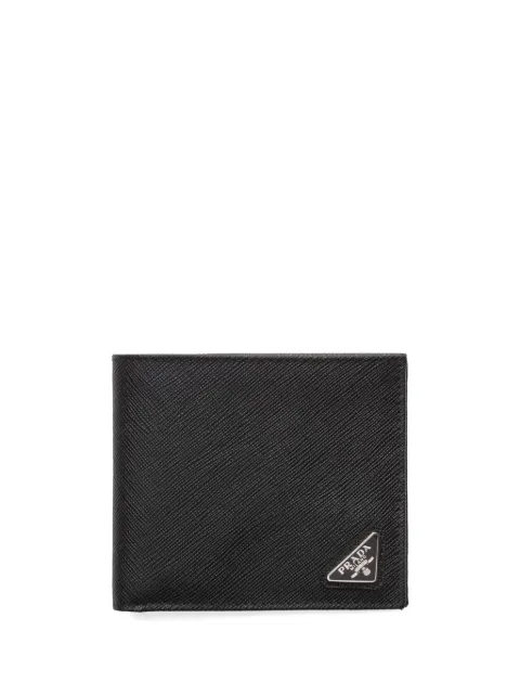 Prada triangle-logo bi-fold leather wallet Black 2MO233QHH