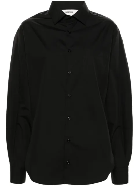 BETTTER asymmetric poplin shirt Black SH00037BK