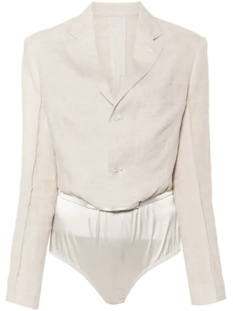 BETTTER x Zegna blazer-style bodysuit Neutrals BZ00063BG