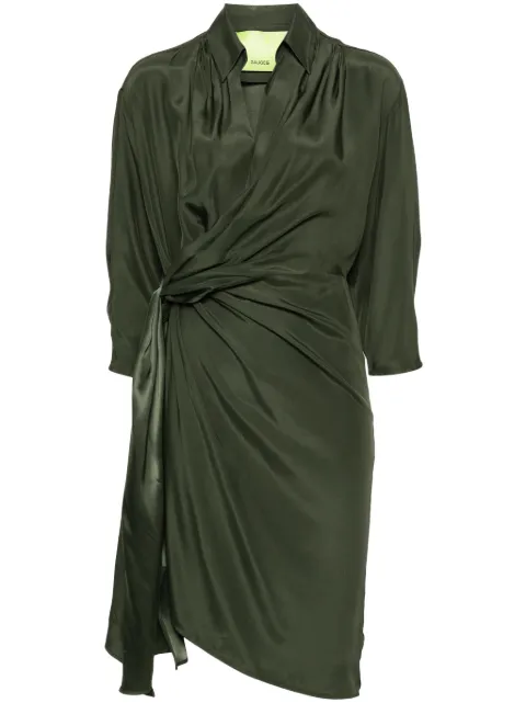 GAUGE81 Miya silk wrap dress Green 224210