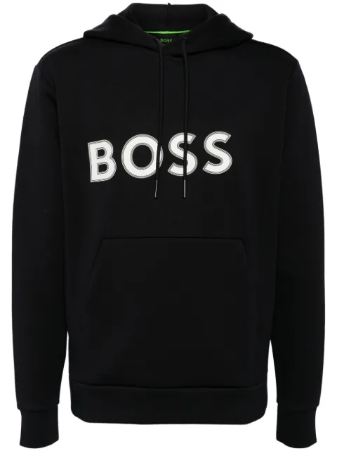 BOSS logo-print hoodie Blue 50504750
