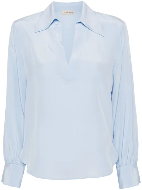 Blanca Vita Benjamin silk blouse Blue BENJAMIN7504
