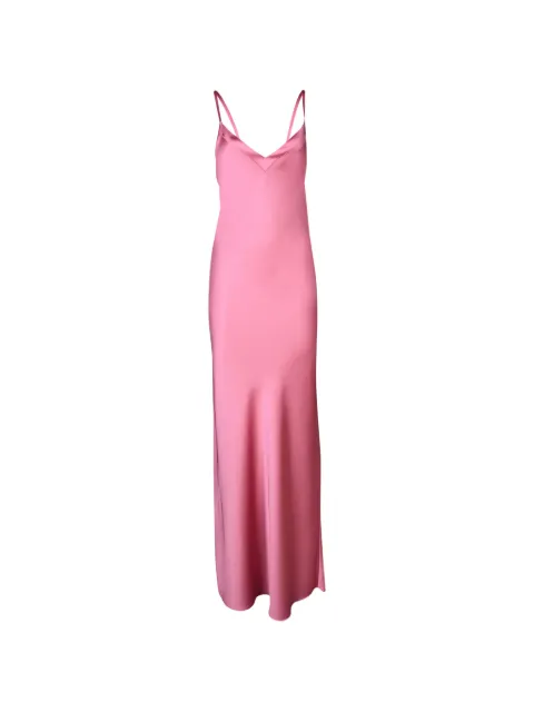 Blanca Vita satin-finish V-neck maxi dress Pink ARCITIUM4762