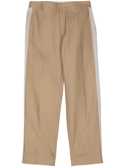 BLUEMARBLE tape-detailing straight-leg trousers Neutrals PA60CV05A24BEI