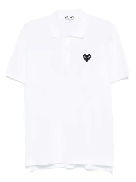 Comme Des Garçons Play logo heart-patch polo shirt White AXT066051