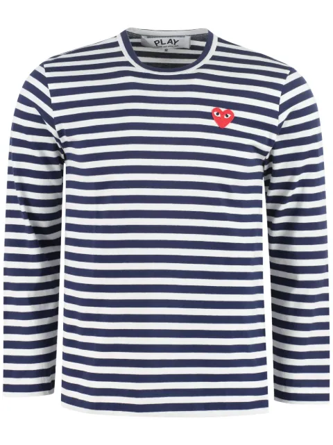 Comme Des Garçons Play striped long-sleeves T-shirt Blue AXT010051
