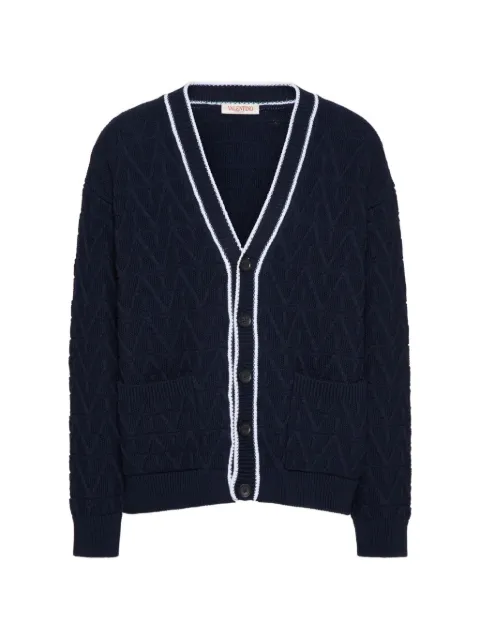 Valentino Garavani Toile Iconographe cotton cardigan Blue VKA03XACD