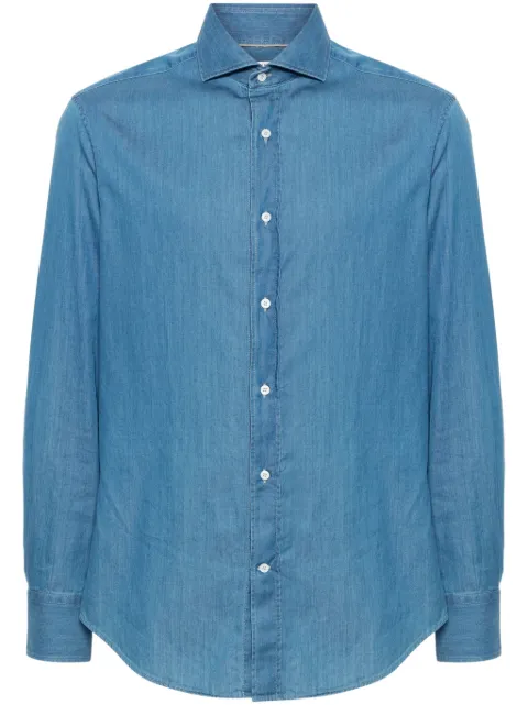 Brunello Cucinelli long-sleeve cotton shirt Blue MR6831718C001