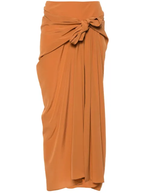 Ermanno Scervino pleat-detail silk skirt Brown D442O711FKE