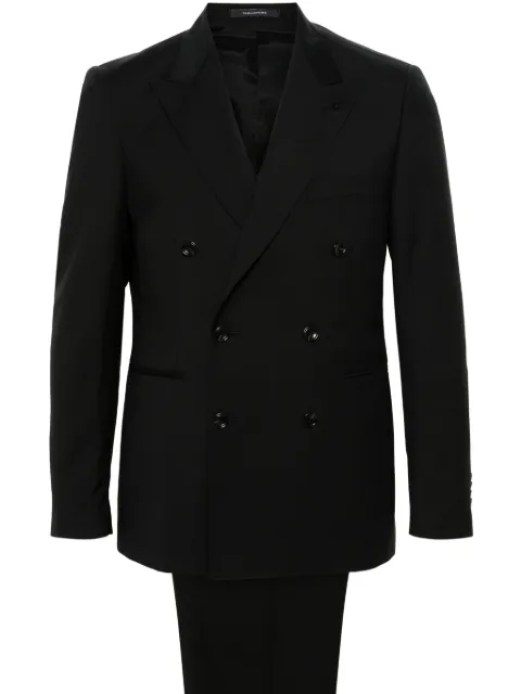 Tagliatore wool double-breasted suit Black 2FBR20A01060004