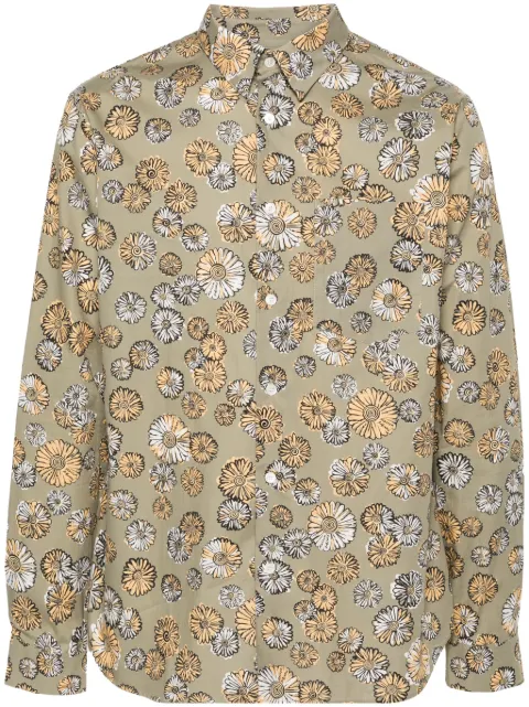 Maison Kitsuné floral-print cotton shirt Green MM00416WC4050