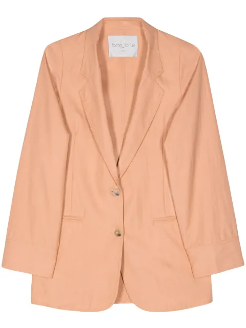 Forte Forte italian-vents twill blazer Neutrals 12318