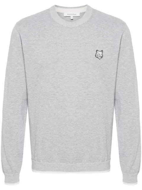 Maison Kitsuné fox-motif knitted jumper Grey MM00801KT1103