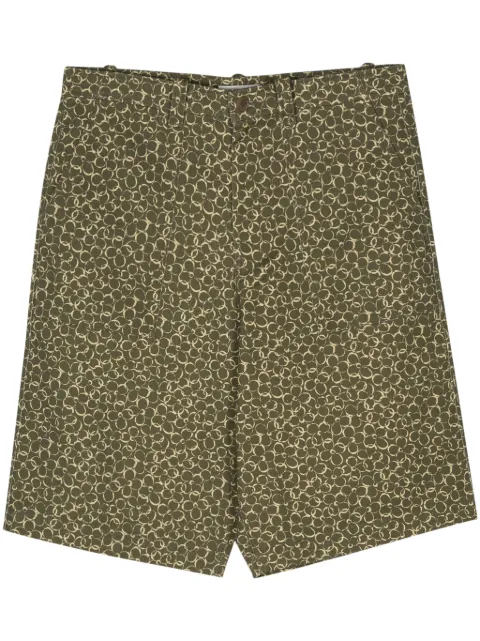 Maison Kitsuné floral-print bermuda shorts Green MM01405WW4017
