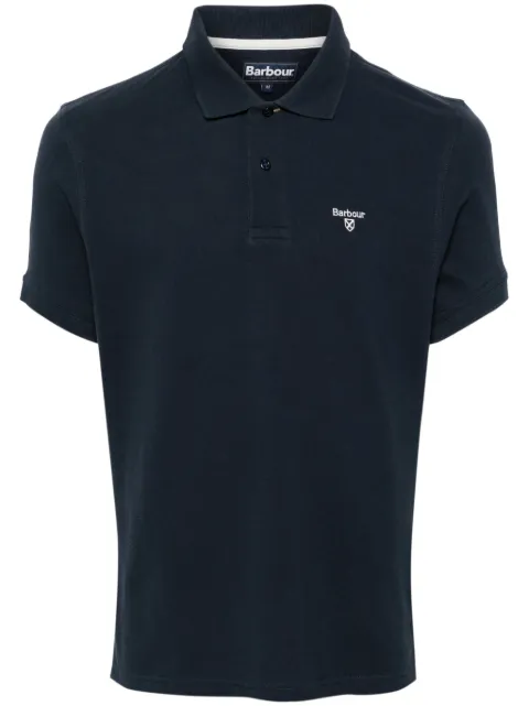 Barbour logo-embroidered cotton polo shirt Blue MML1367NY31