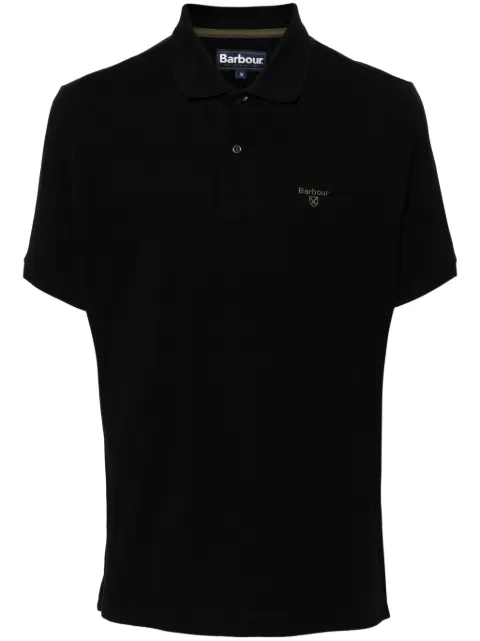 Barbour logo-embroidered cotton polo shirt Black MML1367BK31