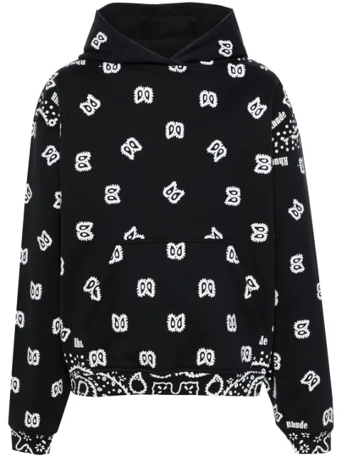 RHUDE bandana-print hoodie Black RHPF24HO01856