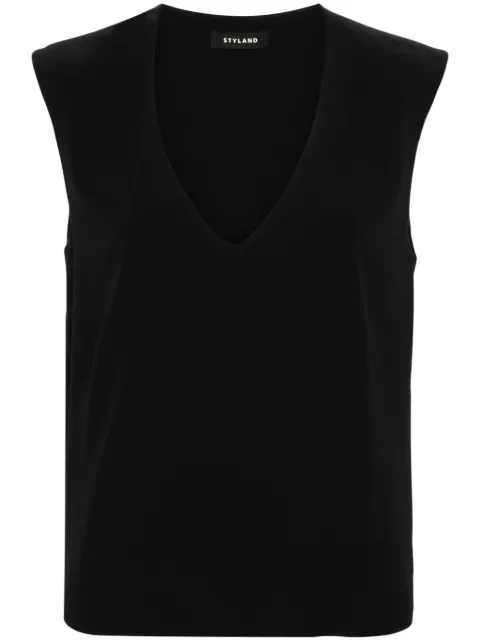 STYLAND sleeveless crepe blouse Black 313A326
