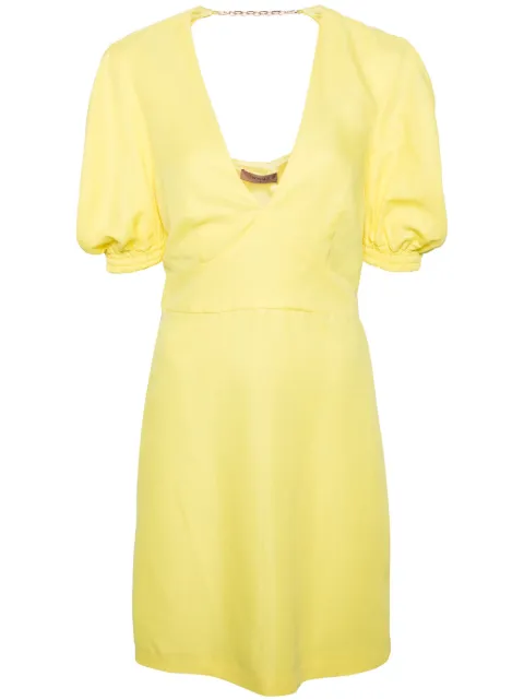 TWINSET plunging V-neck minidress Yellow 241TT2107