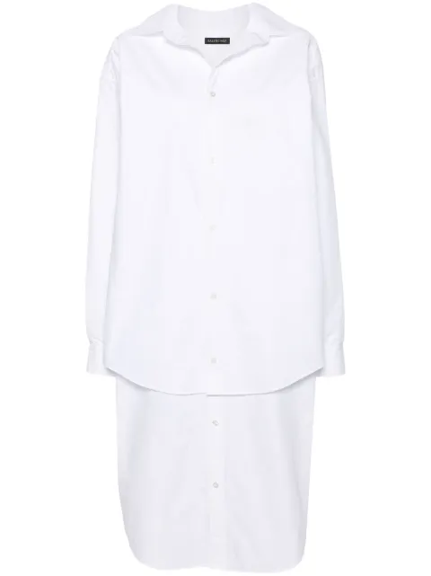 Balenciaga embroidered-logo layered shirt dress White 790888TNM60
