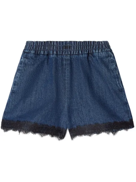 Off-White lace-detailing shorts Blue OWYC017F24DEN0014610