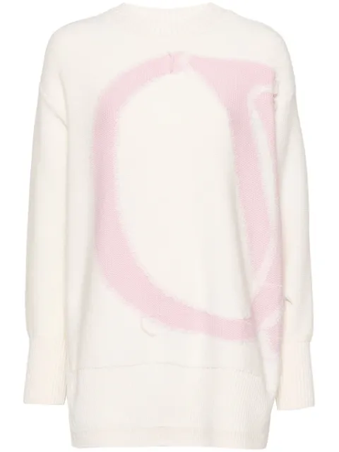 Off-White intarsia-knit logo jumpers White OWHE102F24KNI0010A3B