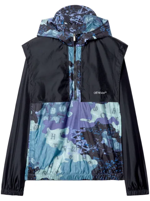 Off-White graphic-print windbreaker Blue OMEO001F24FAB0028401