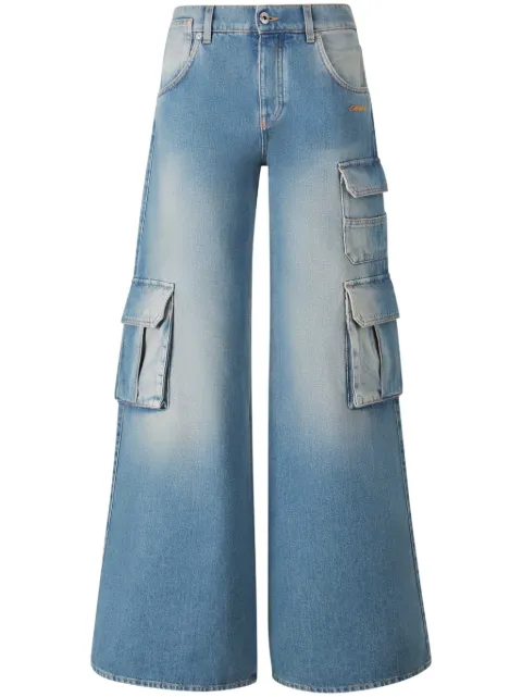 Off-White logo-embroidered cargo jeans Blue OWYB019F24DEN0024000