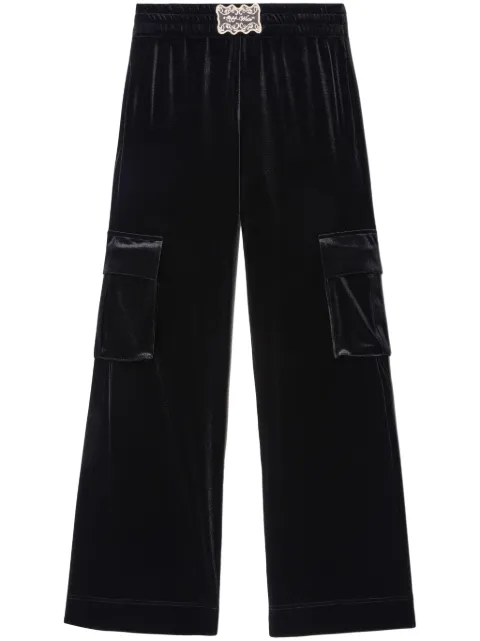 Off-White velvet cargo track pants Black OWVI012F24FAB0011001