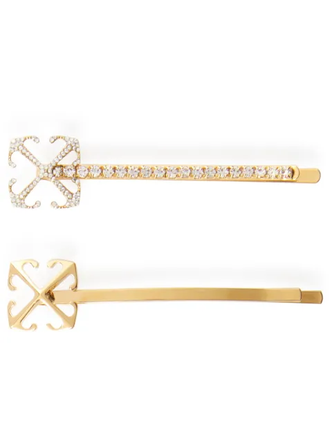 Off-White Arrow hair clip (set of two) Gold OWOE002F24MET0017672