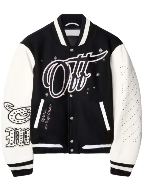 Off-White Wo Bling Stars varsity jacket Black OWEK006F24FAB0041003