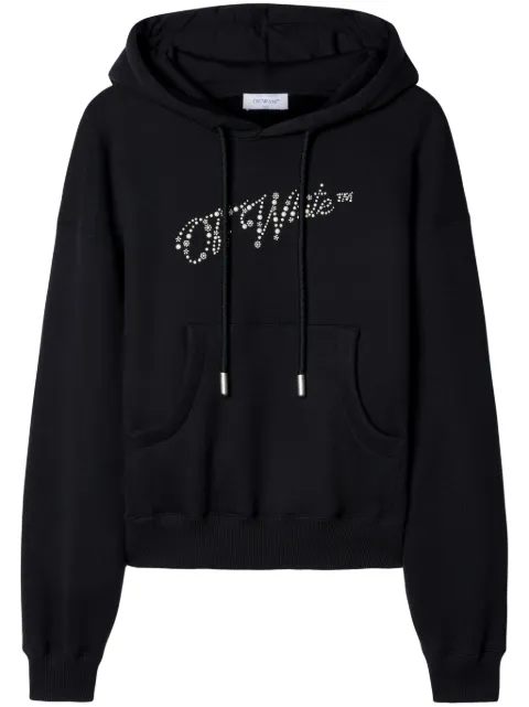 Off-White logo-embellished hoodie Black OWBB058F24FLE0021001