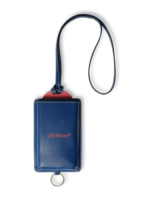 Off-White Bookish phone card holder Blue OMNH01AF24LEA0014525