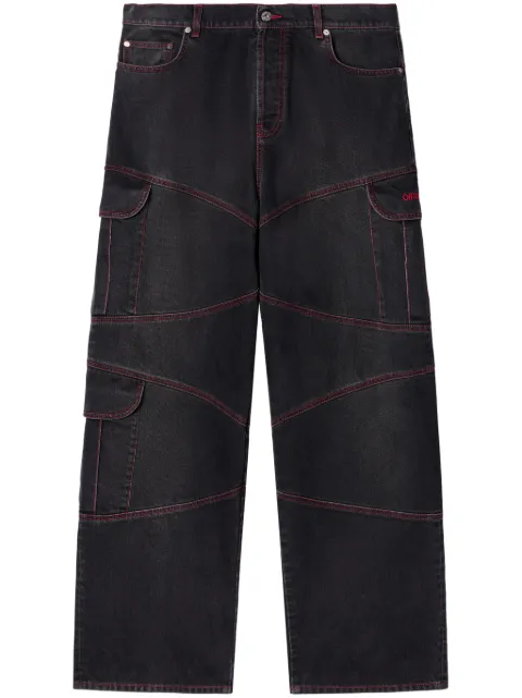 Off-White Script Samurai straight jeans Black OMYA188F24DEN0011325