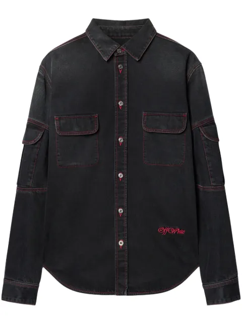 Off-White Script Samurai shirt Black OMYD05CF24DEN0011325