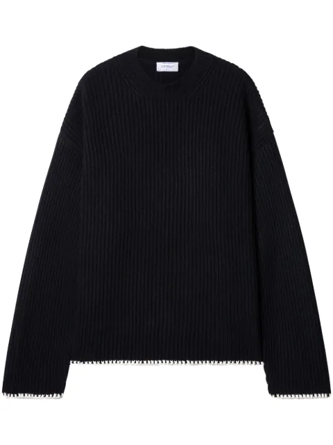 Off-White contrasting-trim jumper Black OMHE195F24KNI0011010