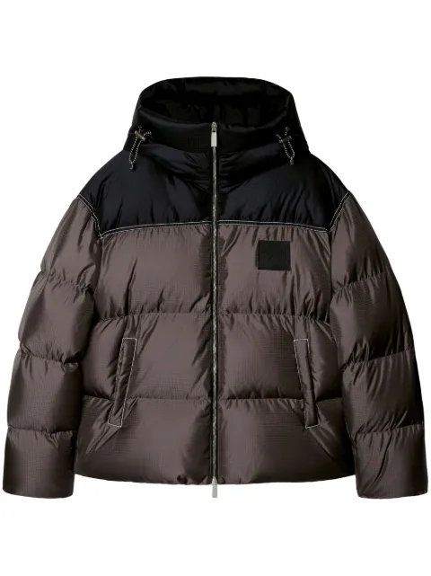 Off-White logo-patch puffer jacket Black OMEJ002F24FAB0010710