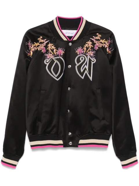 Off-White eagle-embroidered bomber jacket Black OMEH05AF24FAB0011084