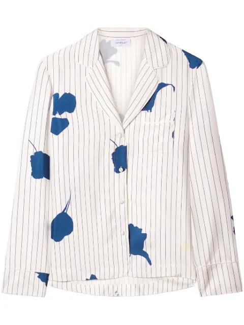 Off-White striped poplin pajama shirt White OWGE016F24FAB0010145