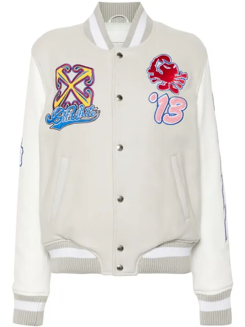 Off-White WO Varsity bomber jacket Grey OWEK006F24FAB0025184