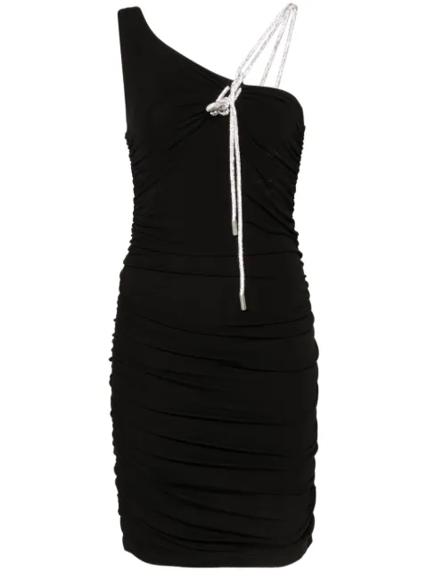 Off-White asymmetric crepe mini dress Black OWDB50CF24JER0011010