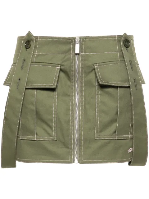 Off-White logo-embroidered mini skirt Green OWCY001F24FAB0015858